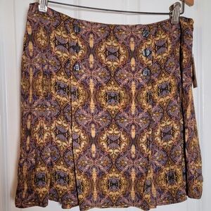 Free people size 12 pleated mini skirt nwt psychedelic tapestry print